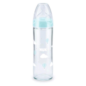 Sklenená dojčenská fľaša NUK New Classic 240 ml modrá - CA39801