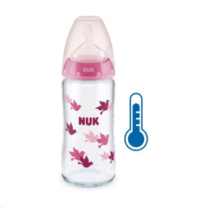 Sklenená dojčenská fľaša NUK First Choice s kontrolou teploty 240 ml - CA48351