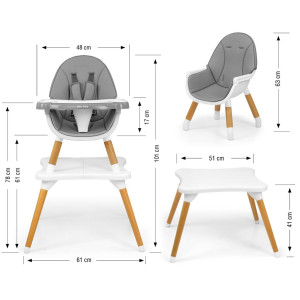 Jedálenská stolička Milly Mally 2v1 Malmo - CA51467