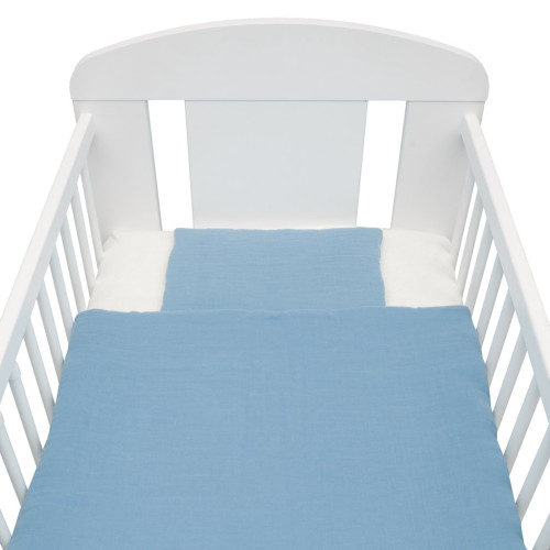 Mušelínové 2-dielne posteľné obliečky New Baby modrá - CA52133