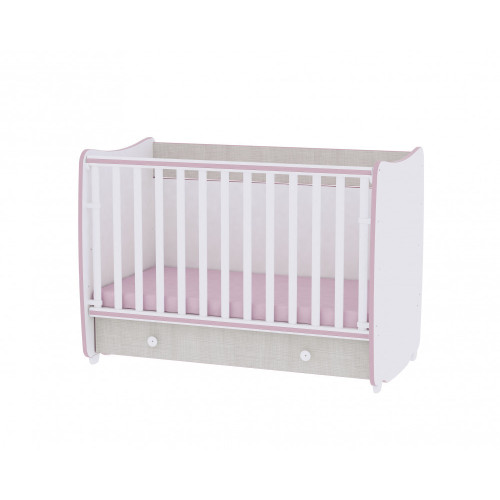 Variabilná, hojdacia postieľka – Lorelli Dream 60x120 -white/Pink Crossline -BS28099