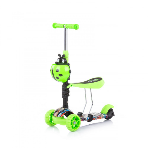 Kolobežka Chipolino Kiddy Evo Green Graffiti 2021-BS41329